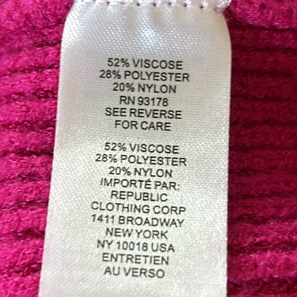 Tahari Electric Pink Ribbed Crew Neck Sweater Size XL Viscose Polyester Nylon - Picture 10 of 12